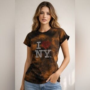 Stylish Black and Orange I Love NY Tee